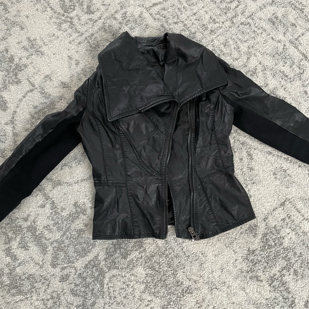 Blank nyc leather jacket xs black